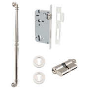Sarlat Pull Handle 600mm Entrance Kit w Separate High Security Lock Polished Nickel