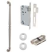 Sarlat Pull Handle 600mm Entrance Kit w Separate High Security Lock Satin Nickel