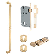 Sarlat Pull Handle 600mm Entrance Kit w Separate High Security Lock Brushed Brass