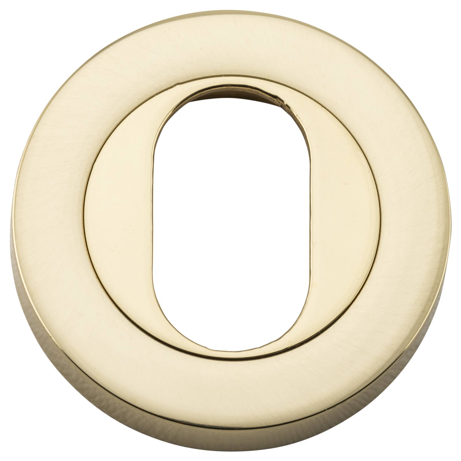 Oval Escutcheon Round Polished Brass