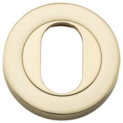 Oval Escutcheon Round Polished Brass
