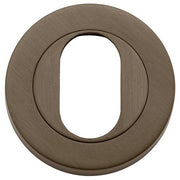 Escutcheon Oval Round Pair Antique Brass D52xP10mm