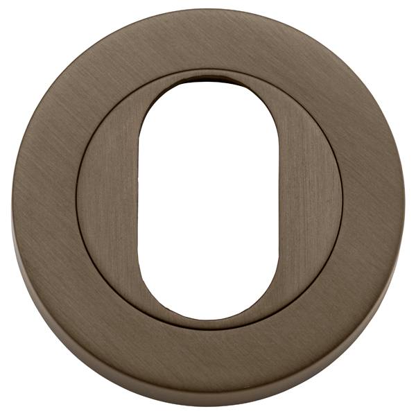 Escutcheon Oval Round Pair Antique Brass D52xP10mm