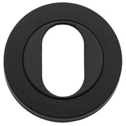Oval Escutcheon Round Matt Black