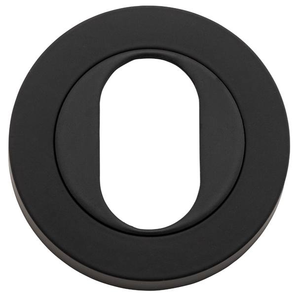 Oval Escutcheon Round Matt Black