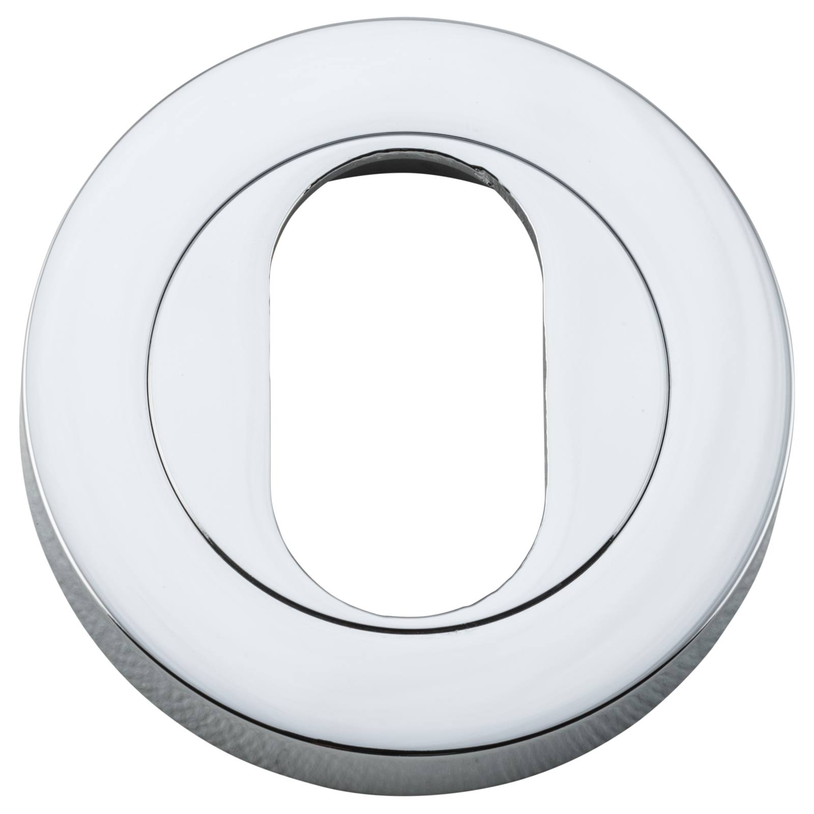 Oval Escutcheon Round Polished Chrome