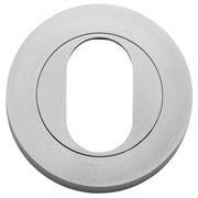 Oval Escutcheon Round Brushed Chrome