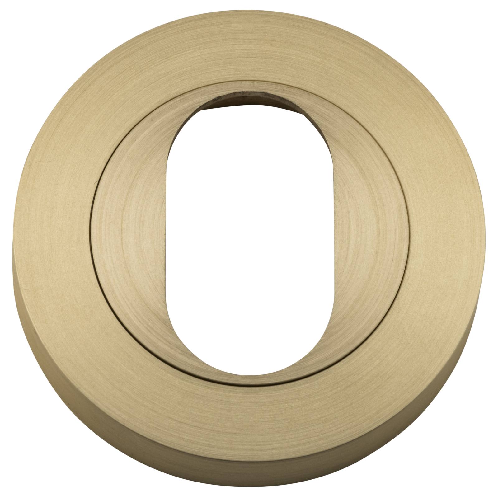 Oval Escutcheon Round Brushed Brass