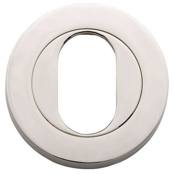 Oval Escutcheon Round Polished Nickel
