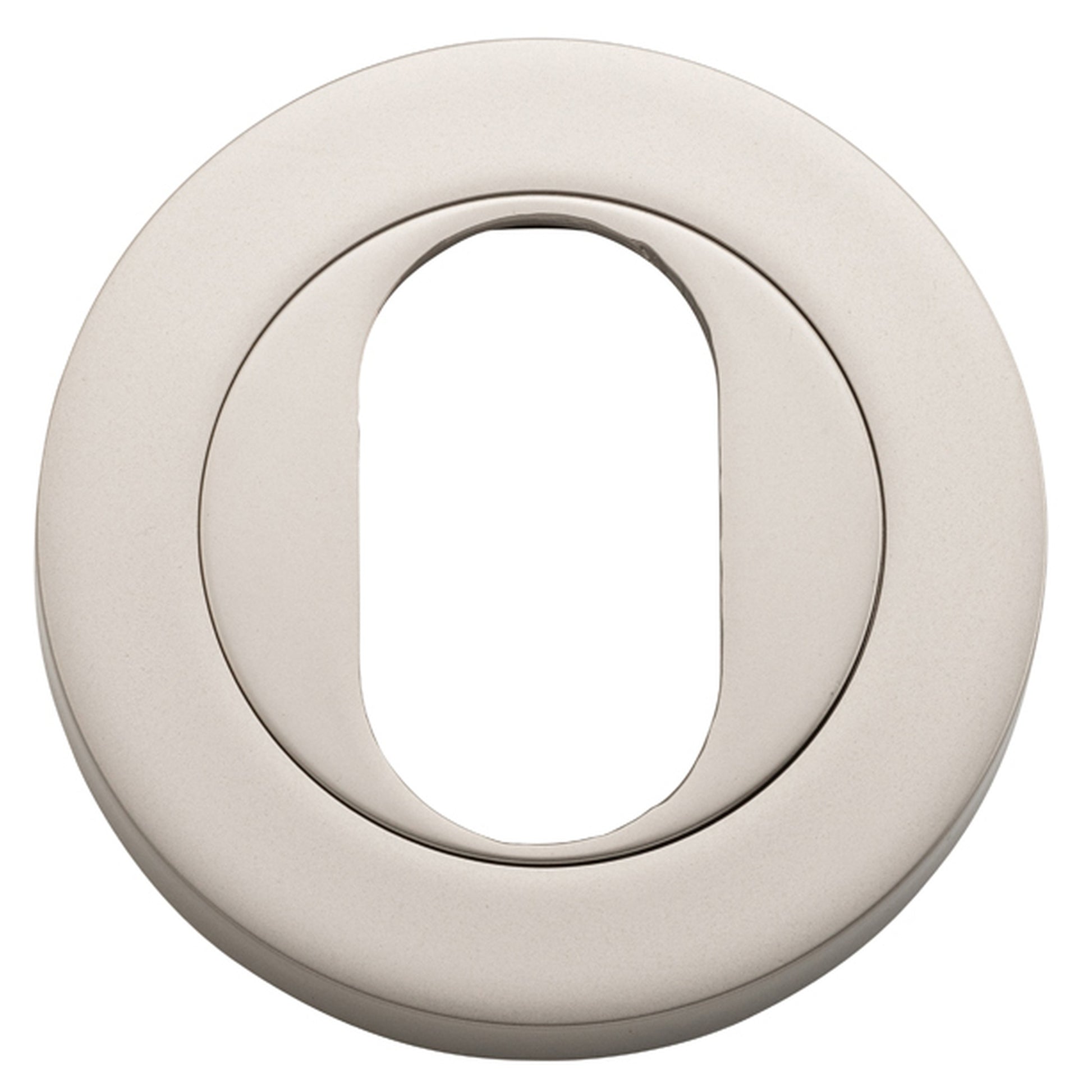 Escutcheon Oval Round Pair, Satin Nickel