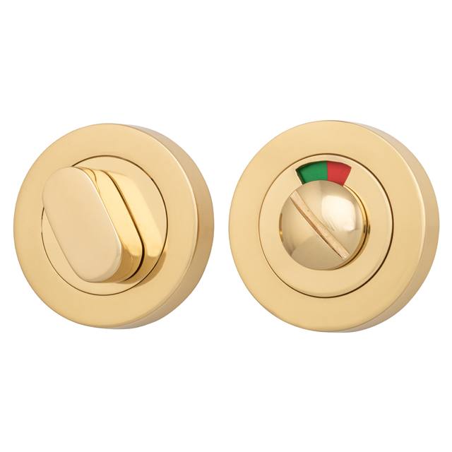 Privacy Turn With Indicator Round Polished Brass