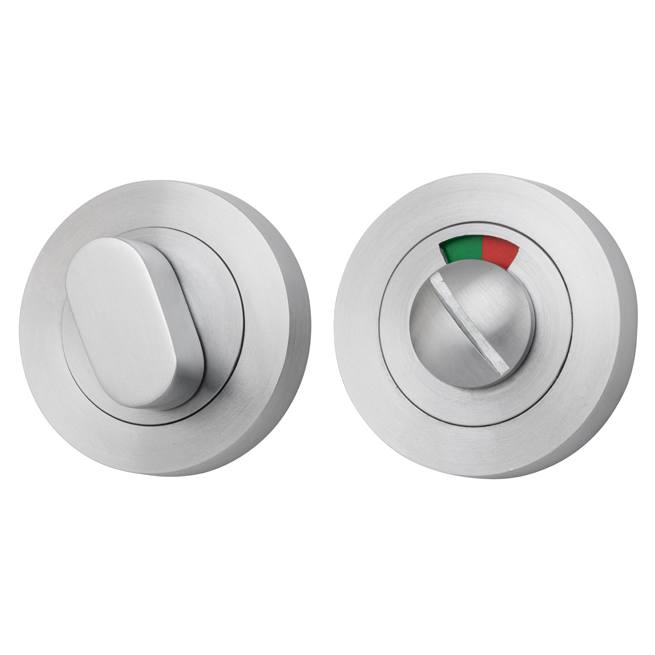Privacy Turn With Indicator Round Brushed Chrome