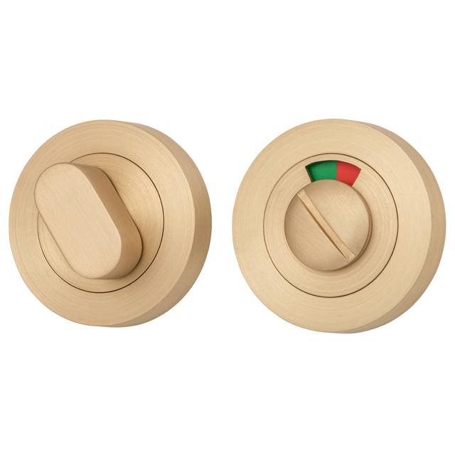 Privacy Turn With Indicator Round Brushed Brass