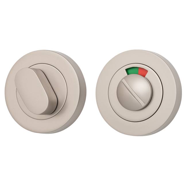 Privacy Turn With Indicator Round Satin Nickel