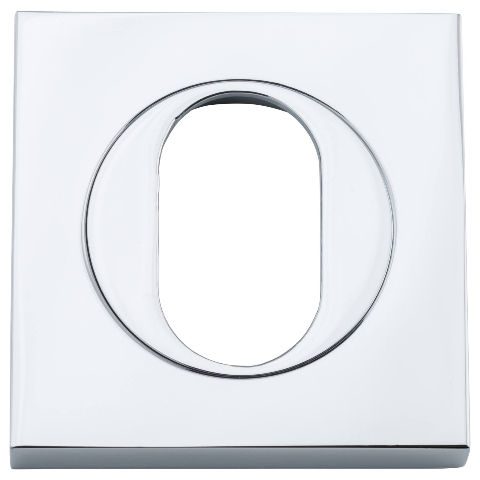 Oval Escutcheon Square Polished Chrome