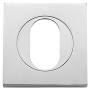 Oval Escutcheon Square Brushed Chrome