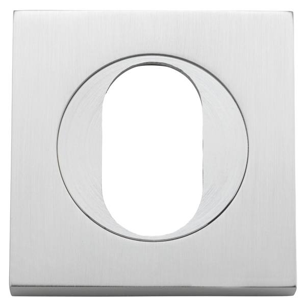 Oval Escutcheon Square Brushed Chrome