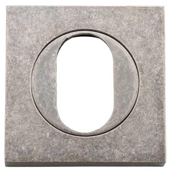 Oval Escutcheon Square Distressed Nickel