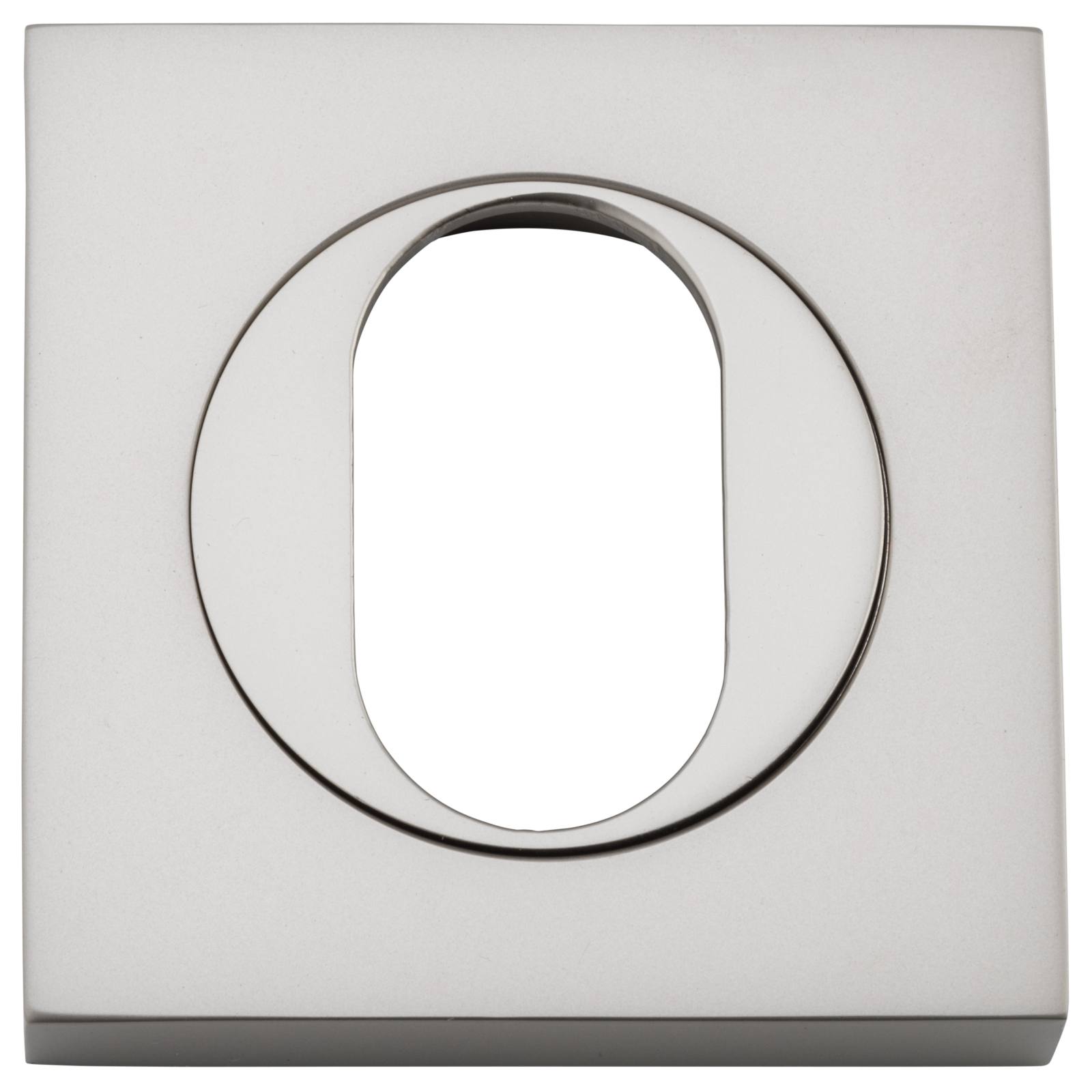 Oval Escutcheon Square Satin Nickel