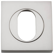 Oval Escutcheon Square Satin Nickel