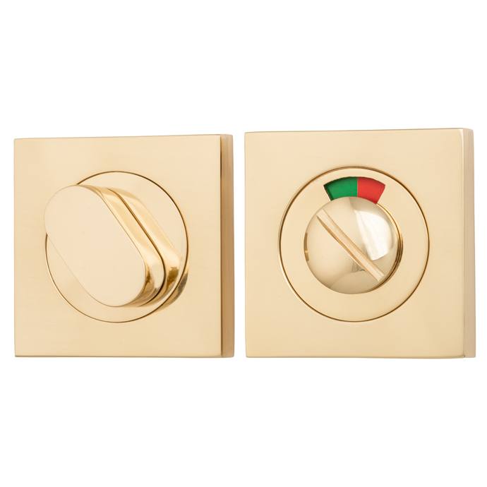 Privacy Turn With Indicator Square Polished Brass