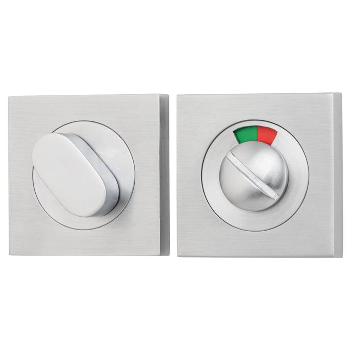 Privacy Turn With Indicator Square Brushed Chrome