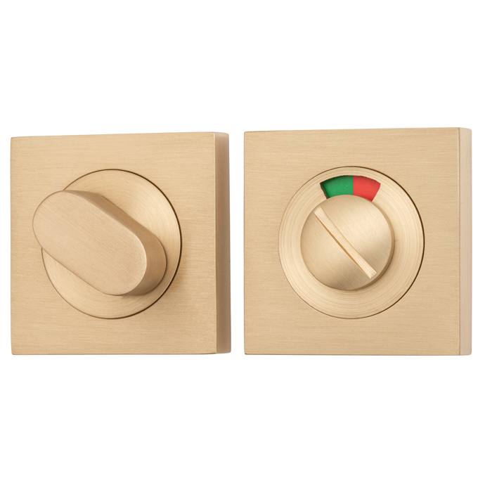 Privacy Turn With Indicator Square Brushed Brass