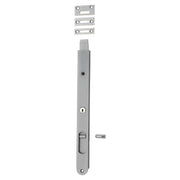 Locking Flush Bolt 300mm, Brushed Chrome