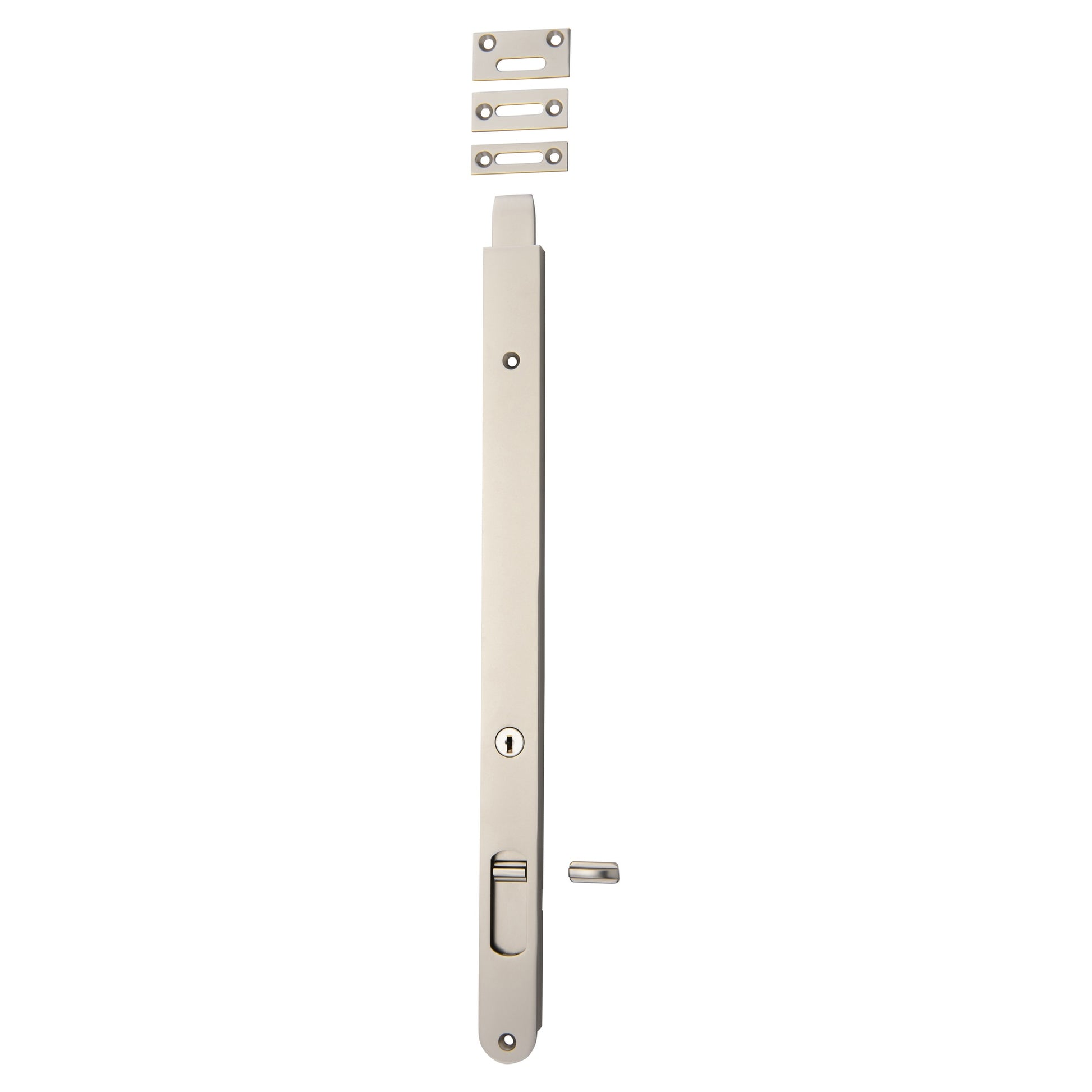Locking Flush Bolt 400mm, Satin Nickel
