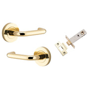 Oslo Lever Round Rose (Inbuilt Privacy) Polished Brass
