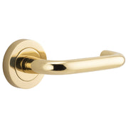 Oslo Lever Round Rose Polished Brass