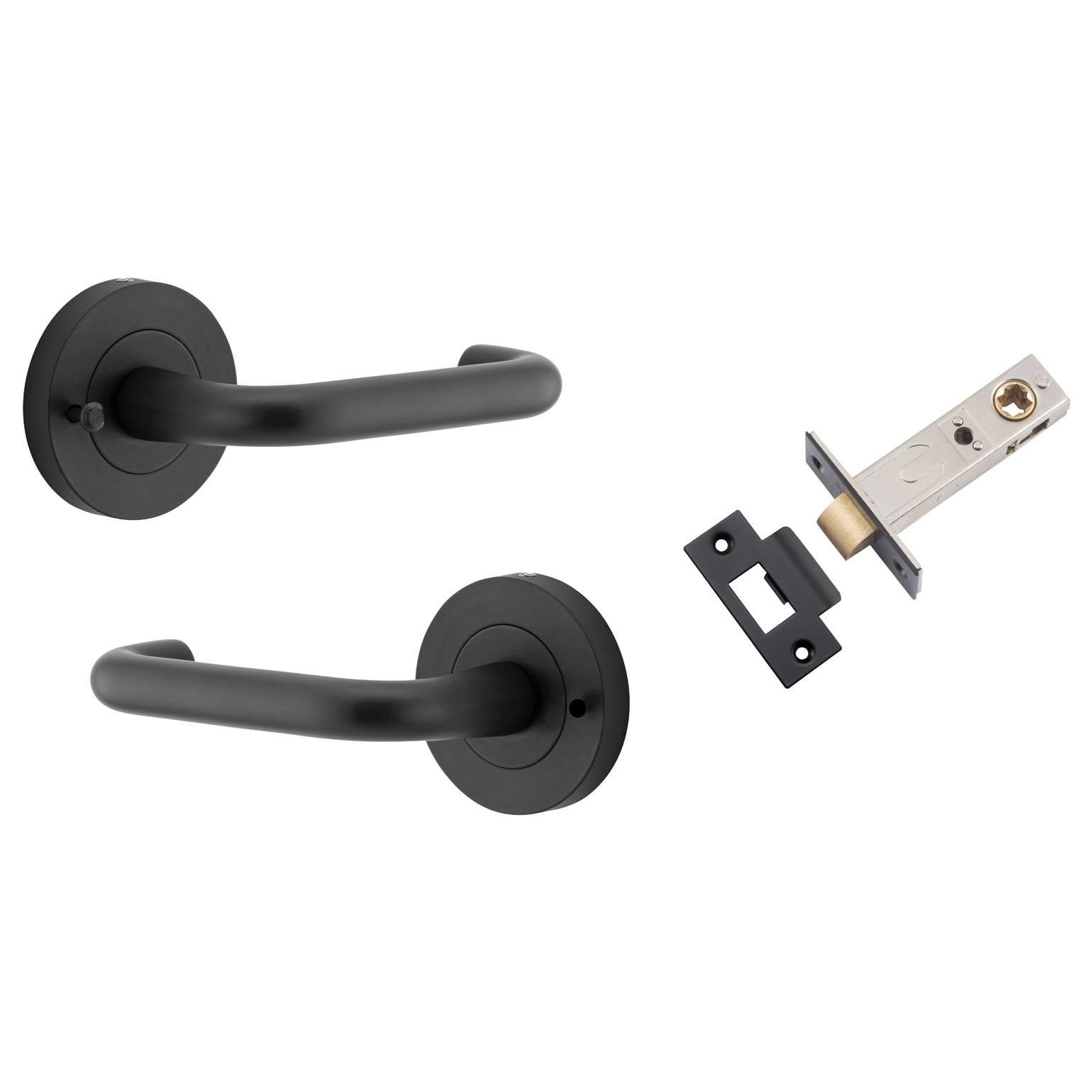 Oslo Lever Round Rose (Inbuilt Privacy) Matt Black