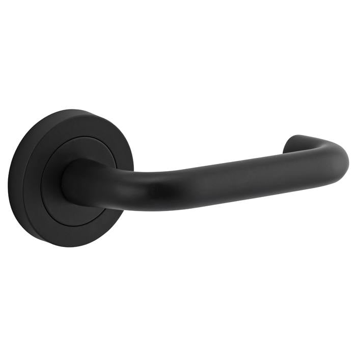 Oslo Lever Round Rose Matt Black