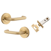 Oslo Lever Round Rose (Inbuilt Privacy) Brushed Brass