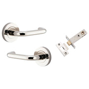 Oslo Lever Round Rose (Inbuilt Privacy) Polished Nickel