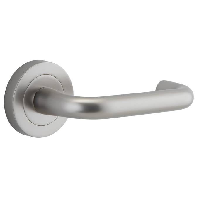 Oslo Lever Round Rose Satin Nickel