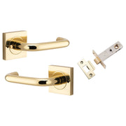 Oslo Lever Square Rose (Inbuilt Privacy) Polished Brass