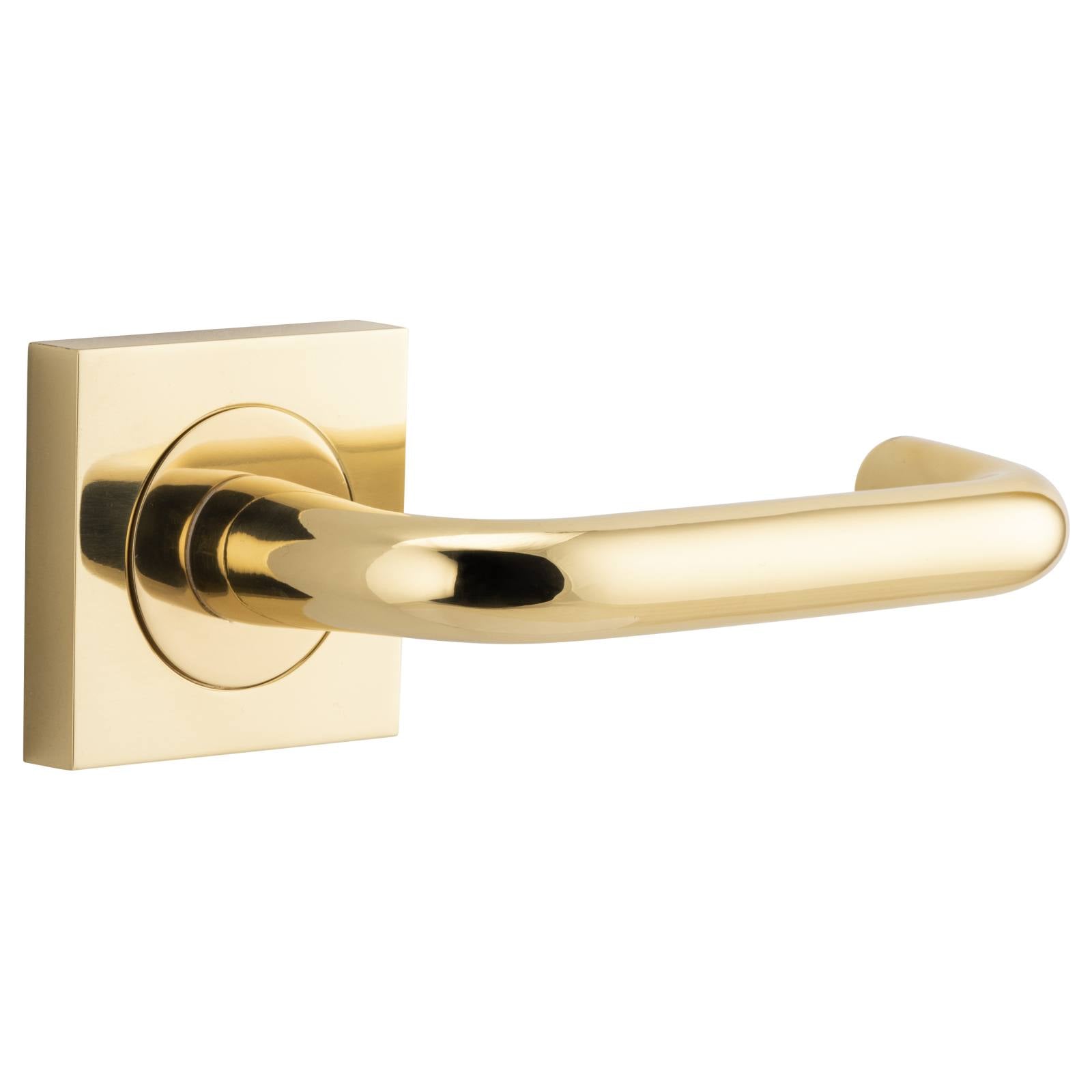 Oslo Lever Square Rose Polished Brass