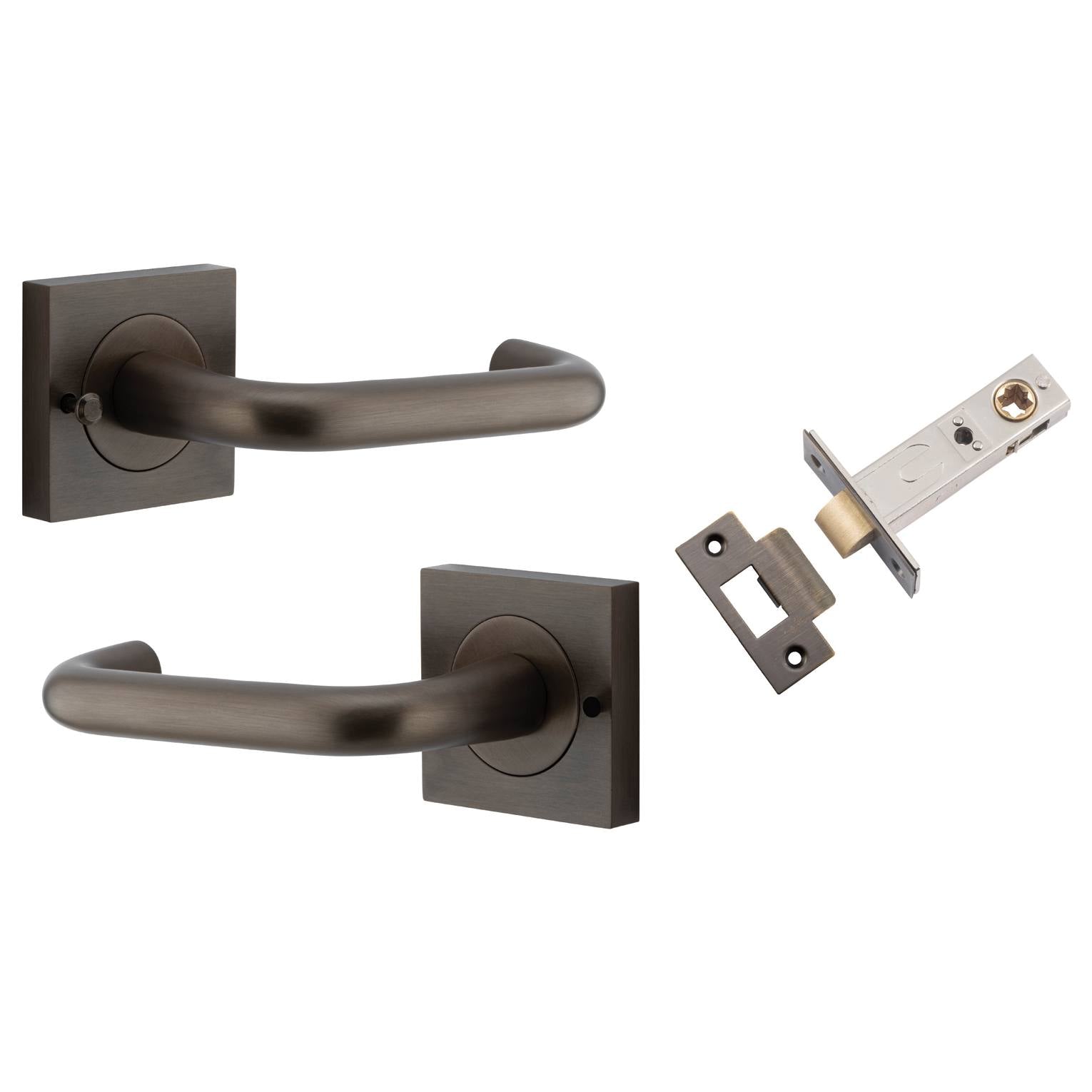 Oslo Lever Square Rose (Inbuilt Privacy) Signature Brass