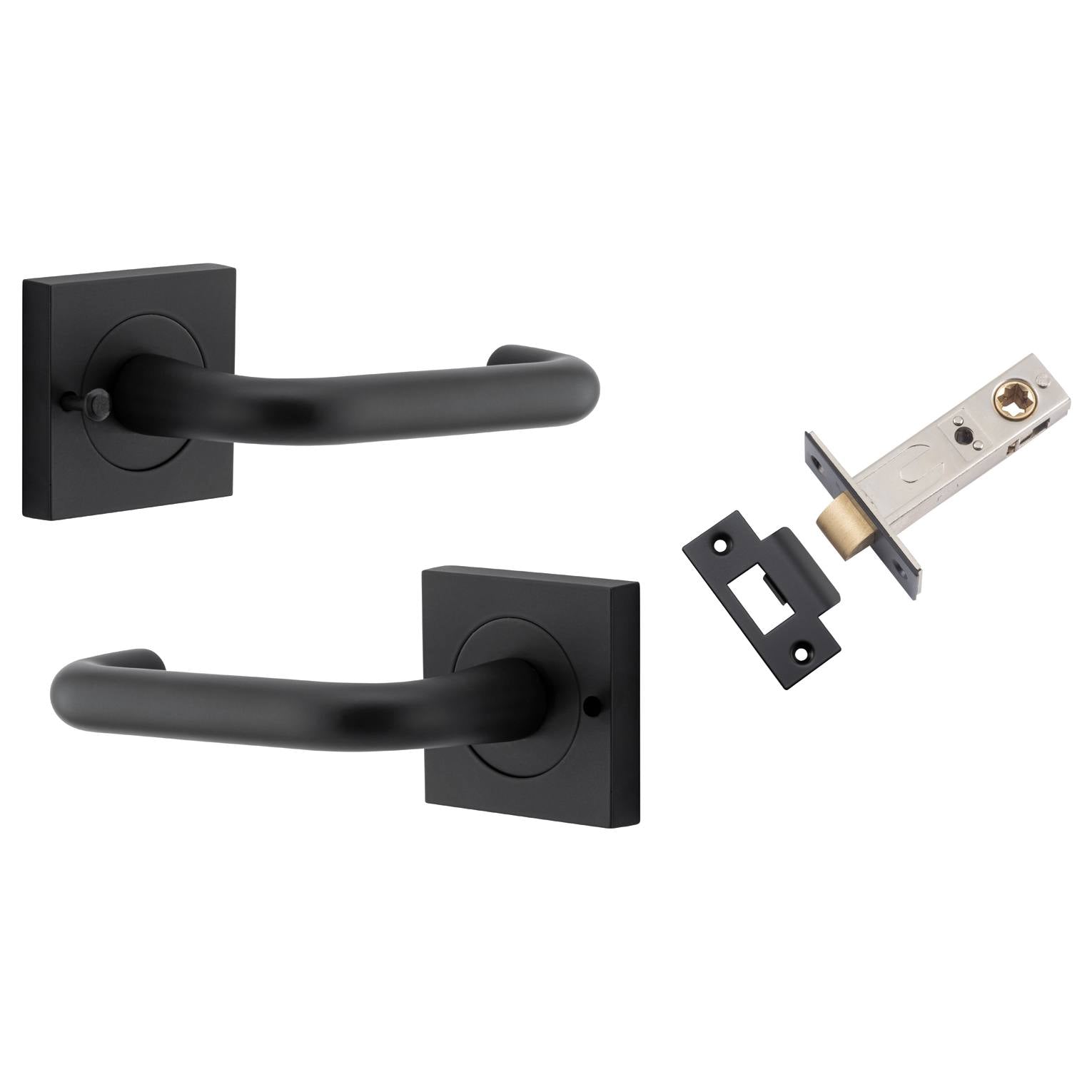 Oslo Lever Square Rose (Inbuilt Privacy) Matt Black