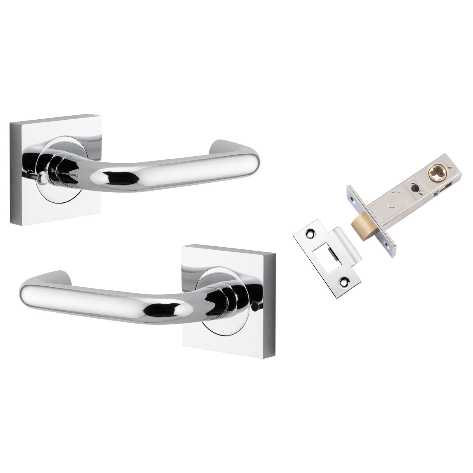 Oslo Lever Square Rose (Inbuilt Privacy) Polished Chrome