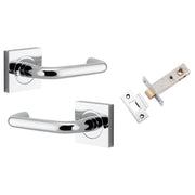 Oslo Lever Square Rose (Inbuilt Privacy) Polished Chrome