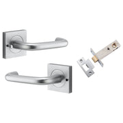 Oslo Lever Square Rose (Inbuilt Privacy) Brushed Chrome