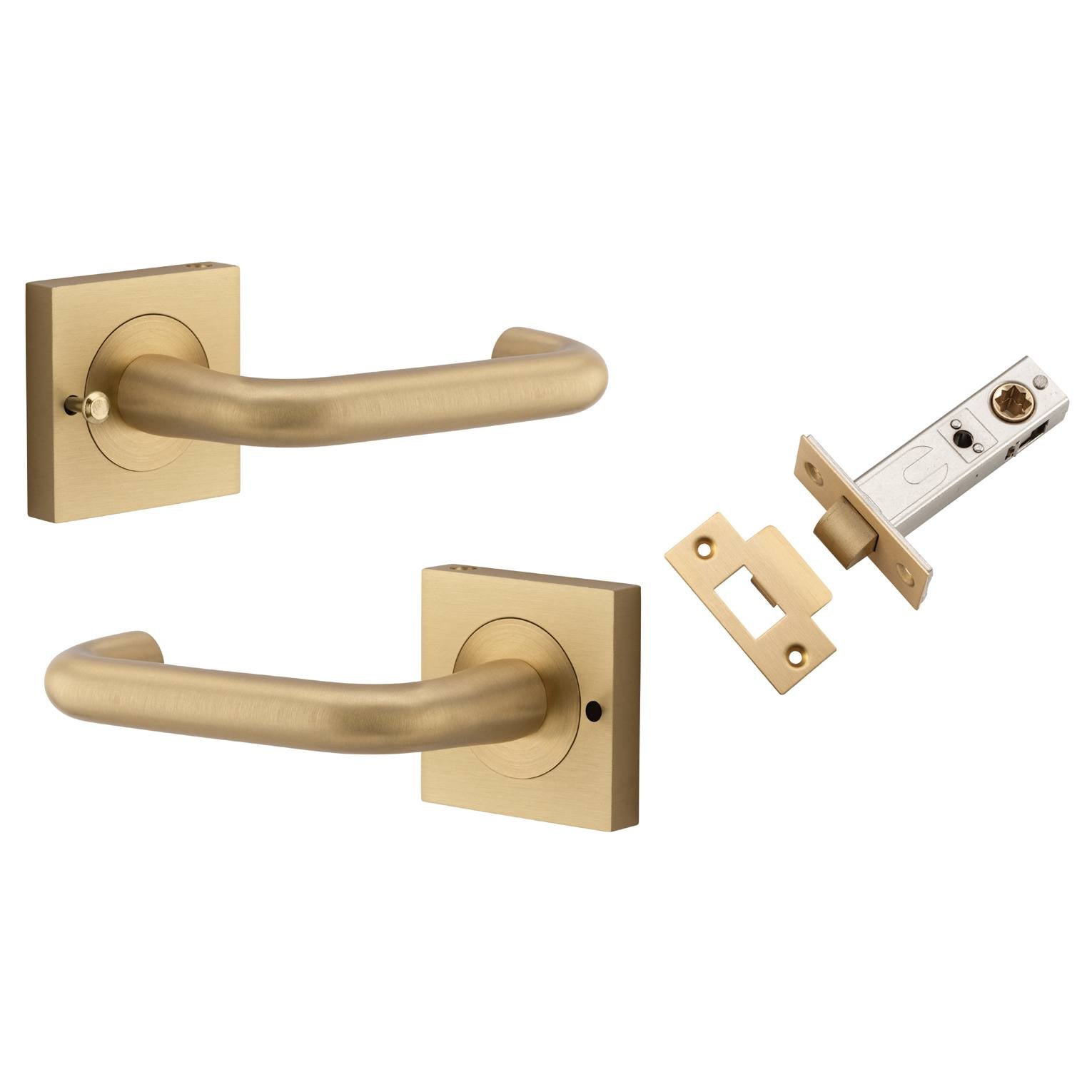 Oslo Lever Square Rose (Inbuilt Privacy) Brushed Brass