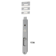 Locking Flush Bolt 200mm, Brushed Chrome