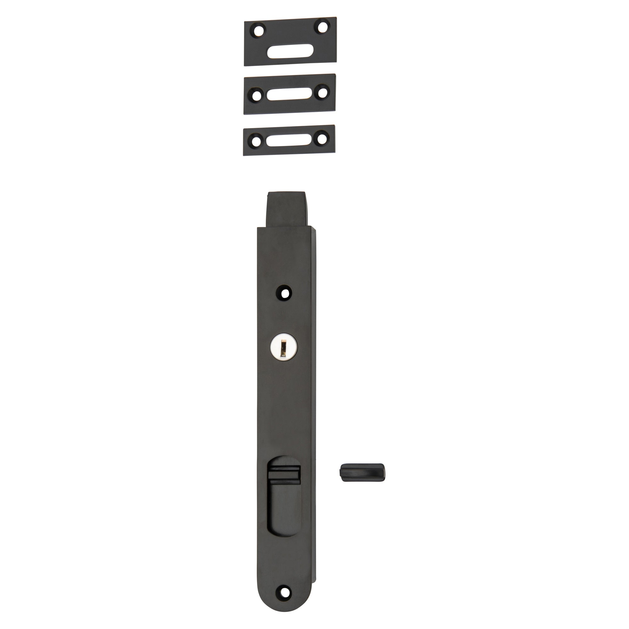 Flush Bolt Locking Matt Black, Matte Black