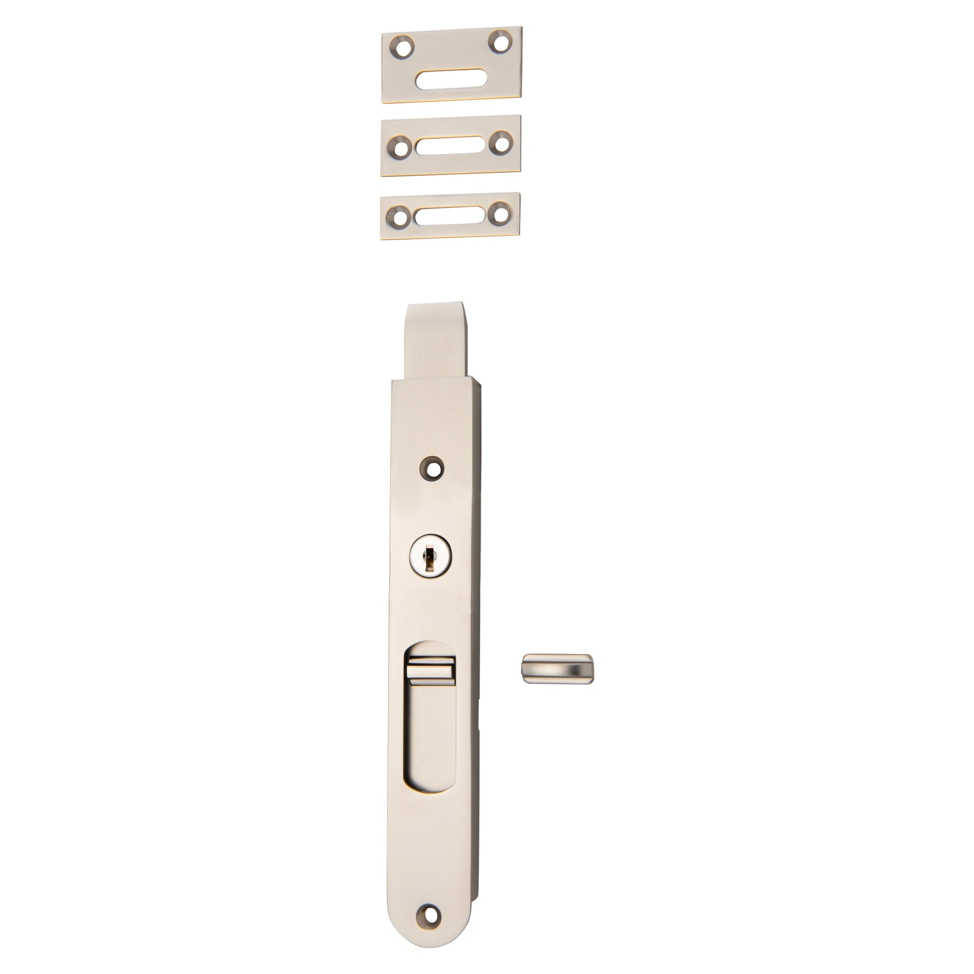 Flush Bolt Locking, Satin Nickel