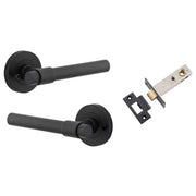 Helsinki Lever Round Rose (Inbuilt Privacy) Matt Black
