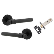 Helsinki Lever Round Rose Passage Kit Matt Black