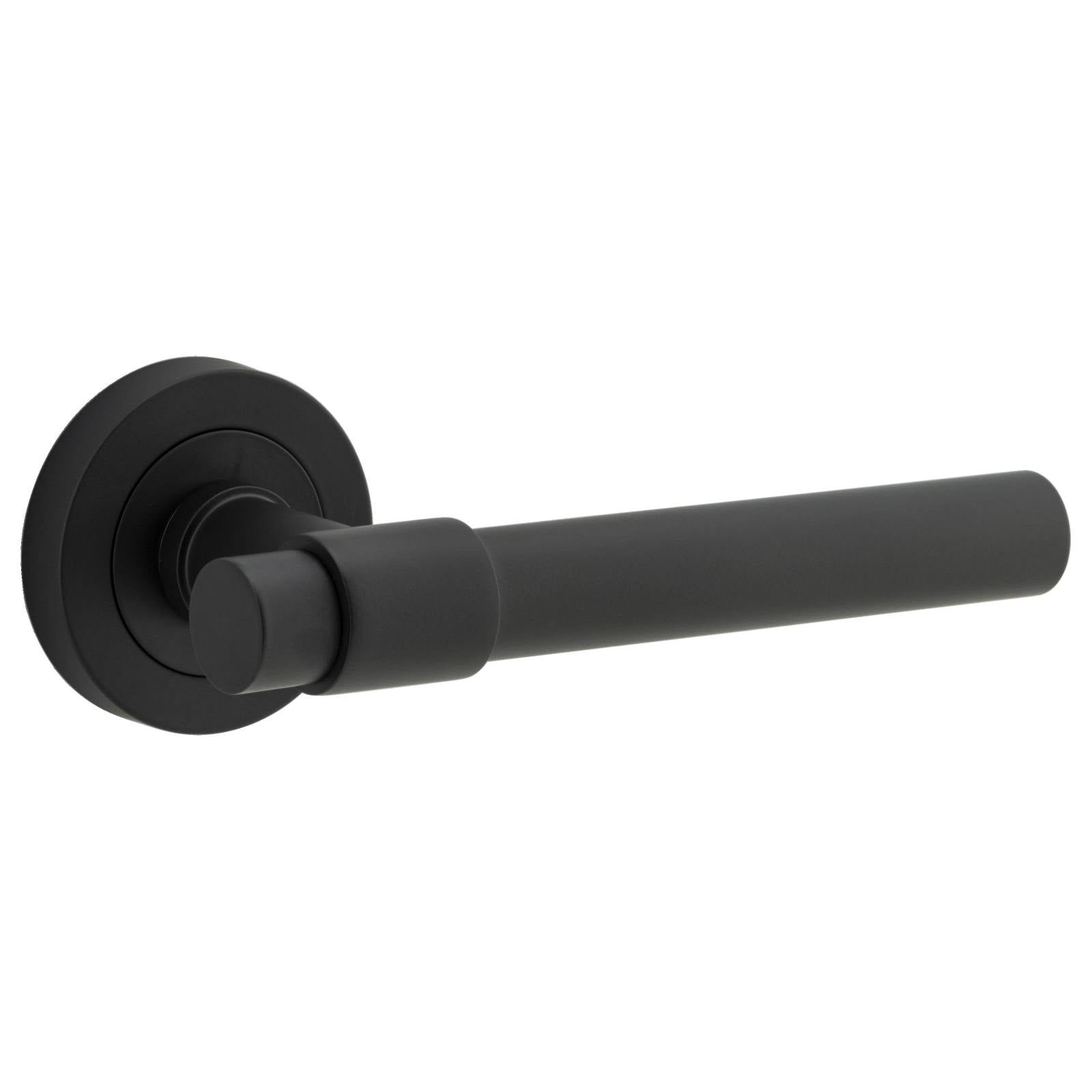 Helsinki Lever Round Rose, Matte Black